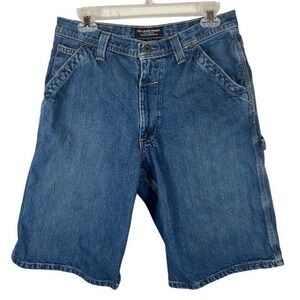 Vintage Mens SZ 32 Polo Ralph Lauren Carpenter Denim Shorts Y2k Baggy Jorts-1232